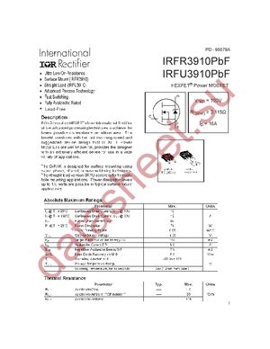 IRFR3910TRPBF datasheet  